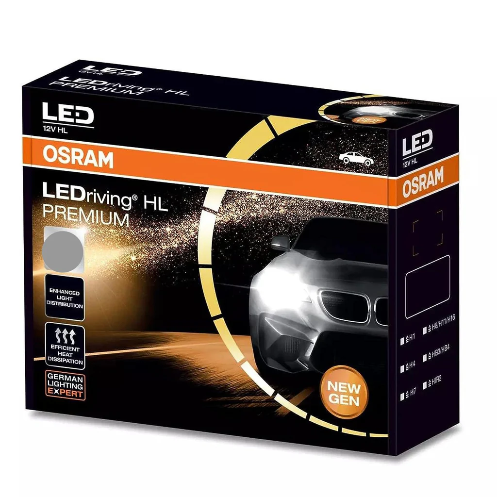 OSRAM H8/H9/H11/H16 LED Headlight Bulb, 80W, Pair