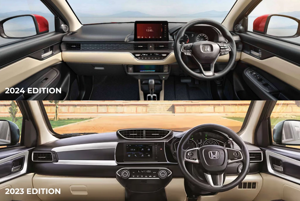 Honda Amaze Comparison Old vs. New Interior