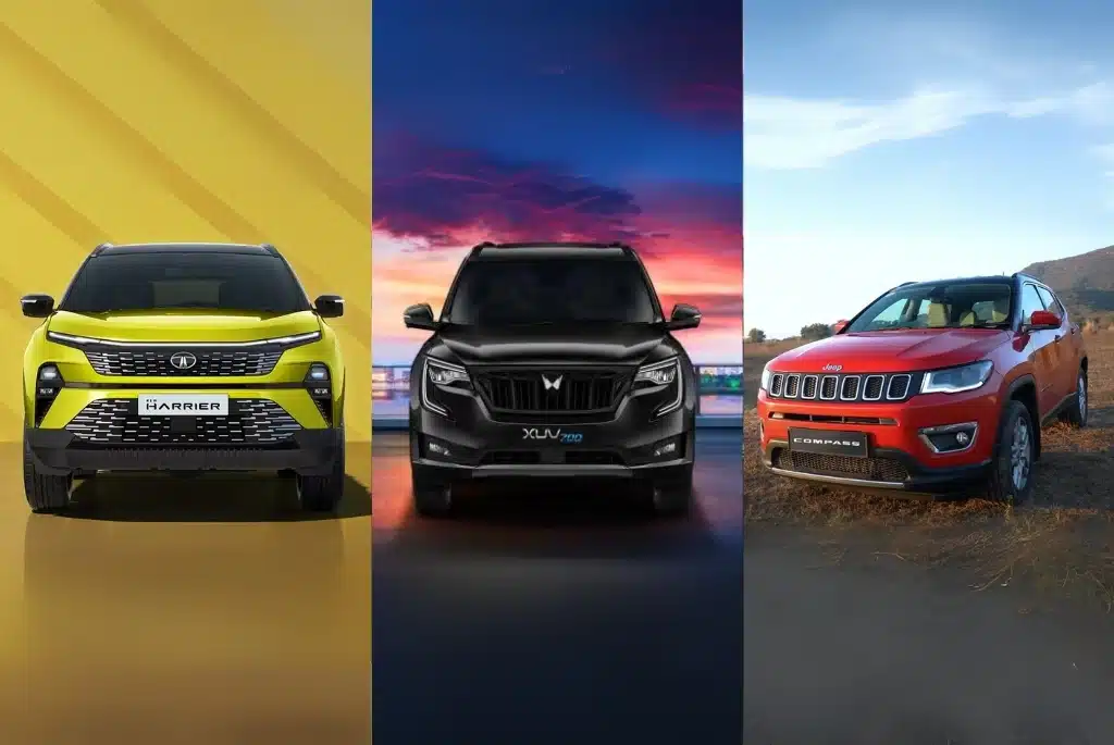 New Harrier vs Mahindra XUV700 vs. Jeep Compass Exterior